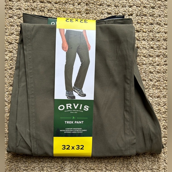 Orvis Hiking / Fishing Pants Olive 32x32 Brand New w/ Tags - Picture 4 of 4